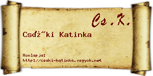 Csáki Katinka névjegykártya